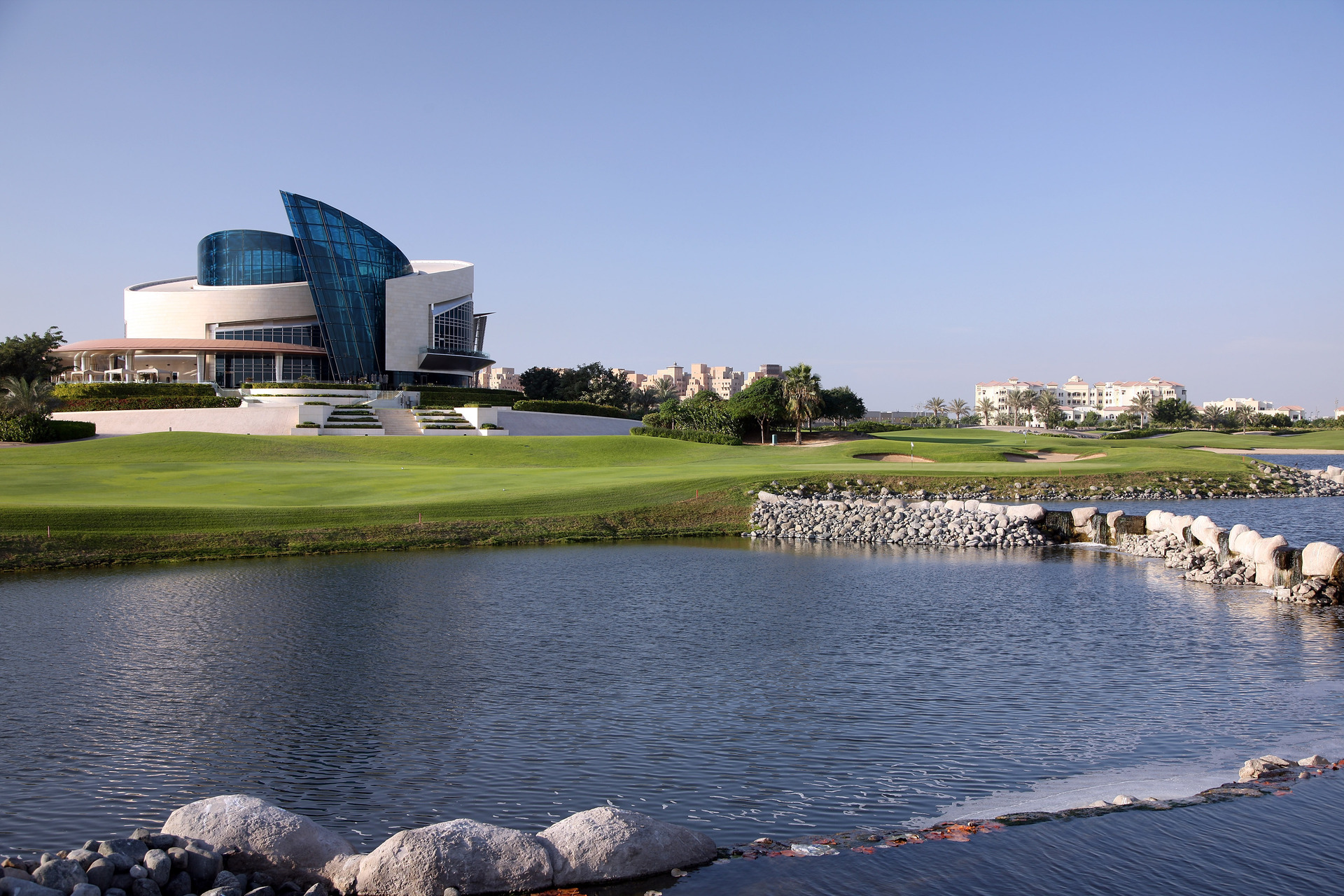 the impressive clubhouse